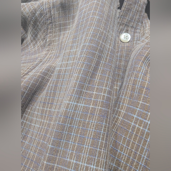 Tommy Bahama Men's Size XL Brown Beige Blue Striped Long Sleeve Button Up Shirt - Picture 10 of 14